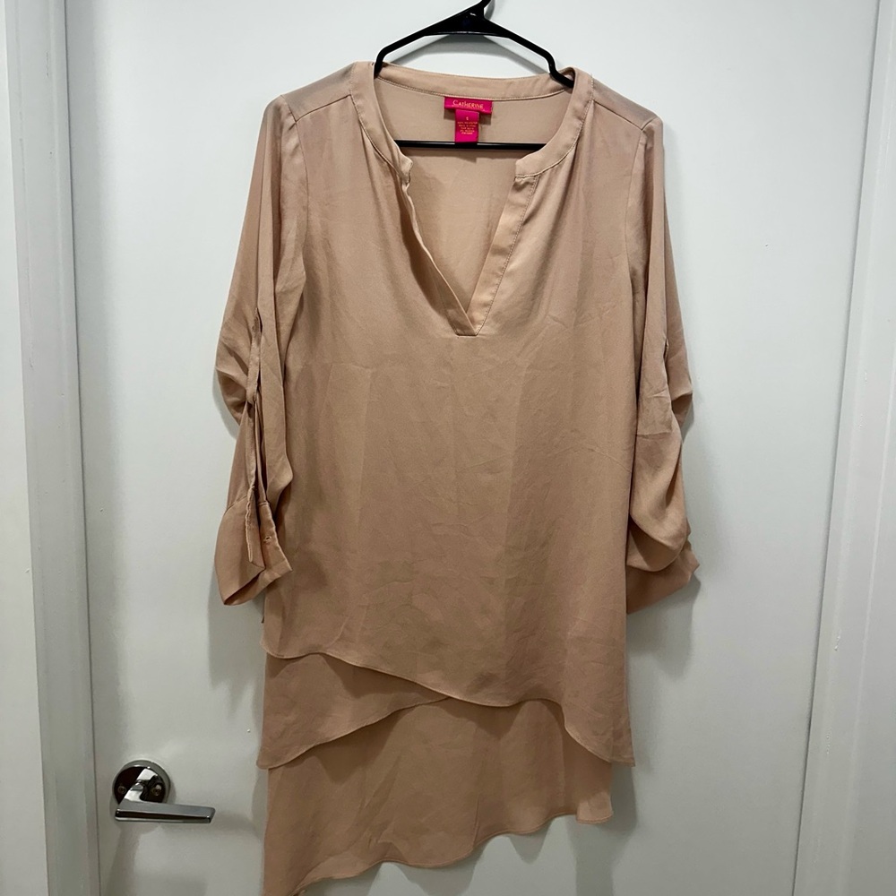 Catherine Malandrino Beige Layered Blouse